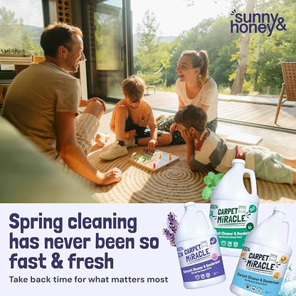 Sunny & Honey Carpet Miracle - Carpet Cleaner Shampoo - Deep Stain Remover & Odor-Deodorizing Formula - Rug Shampoo & Upholstery Cleaner Solution (32 Fl Oz, Light Lavender Scent)