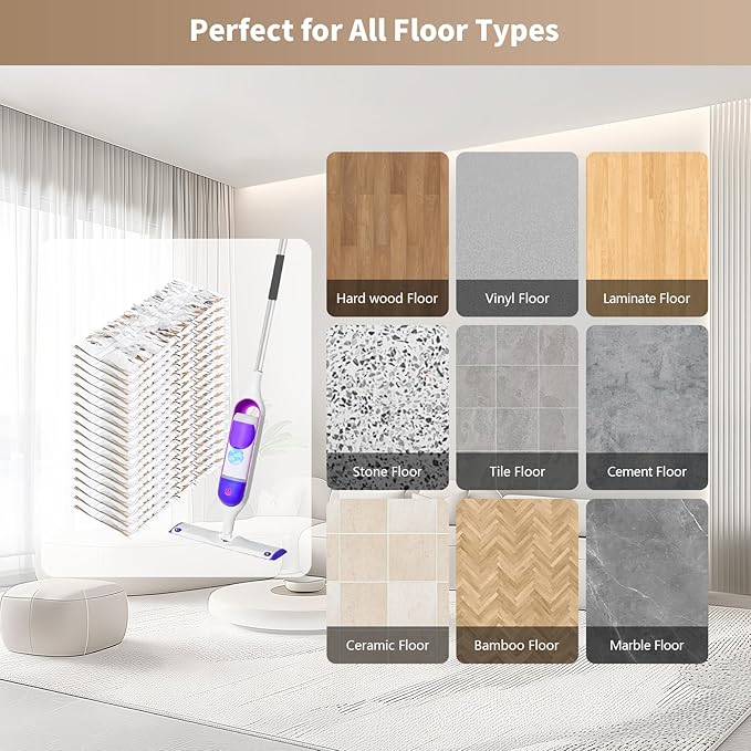 18 Pack Disposable Mopping Pads Refills for Swiffer PowerMop Wood Mops, Spray Clean Pads Wet Pads Refill Replacement for Wood Floor Cleaning（Brown Without Handle）