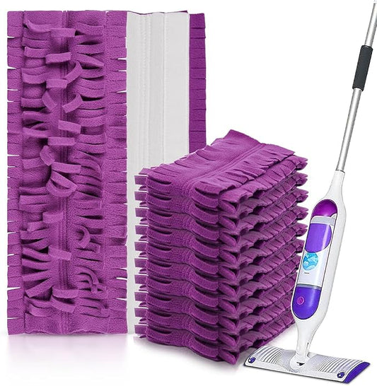 12 Pack Purple PowerMop Refills Pads for Swiffer PowerMop Multi-Surface Mops and PowerMop Wood Mops，Reusable Microfiber Mop Pads Replacement，Washable Mop Pads…