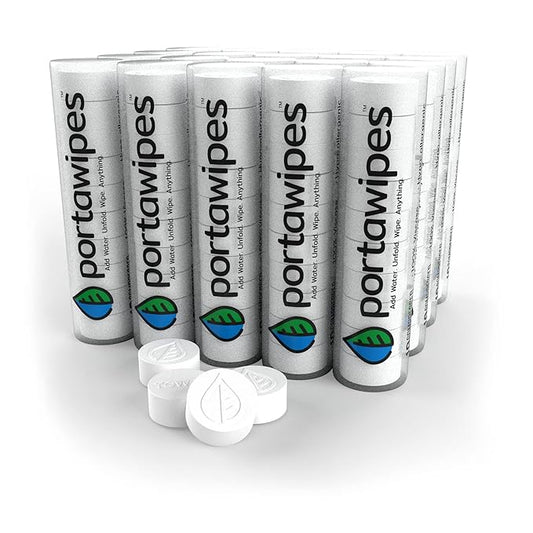 Compressed Toilet Paper Tablet Coin Tissues | 200 Pack with 20 Carrying Cases | Toilet Paper Tablets | Compressed Towels | Expandable Wipes | Soft & Odor Free