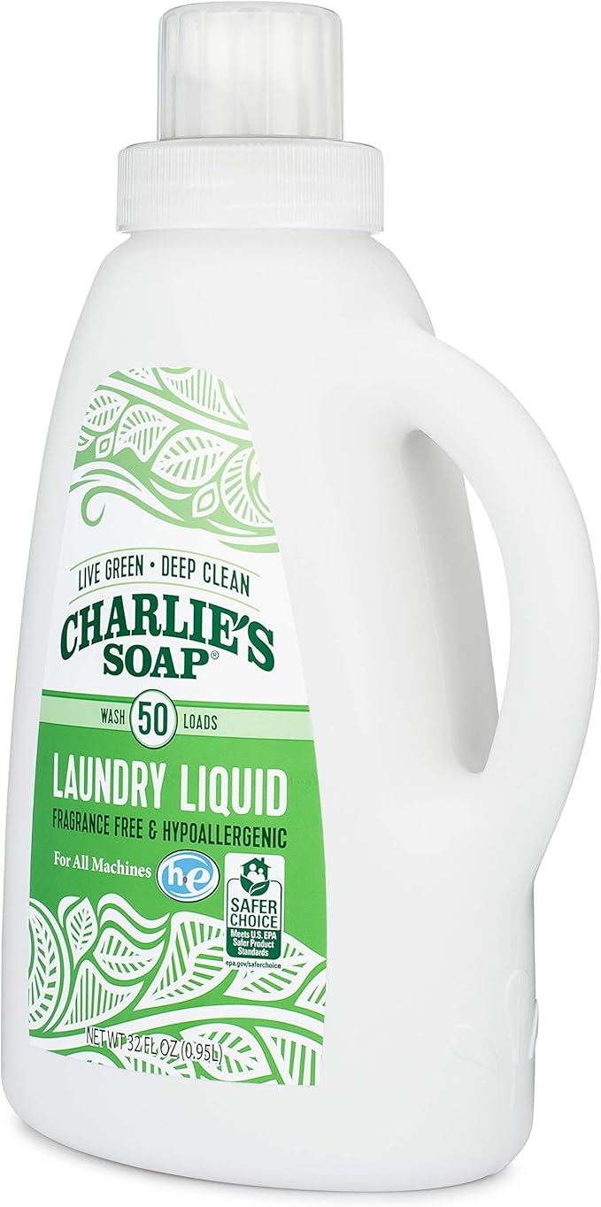 Charlie's Soap - Fragrance Free Laundry Liquid - 50 Loads (One 50-Load Bottle, 50 Total Loads)