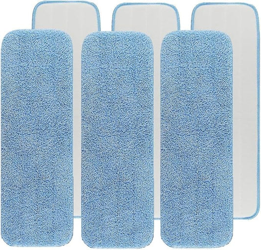 Replacement Microfiber Pad Fit for Rubbermaid Commercial 18 Inch Mop and 17 Inch Mop - 6 Pack Wet & Dry Commercial Cleaning Reusable Refills Fit for Any Microfiber Flat System 18" and 17"