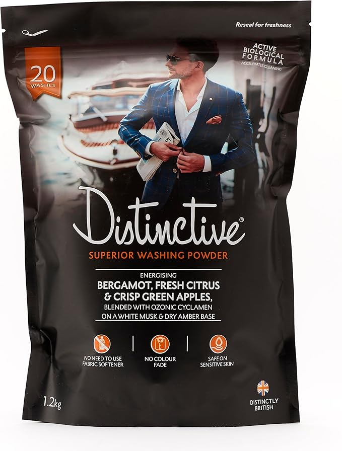 Distinctive/Powder Laundry Detergent/Bio Washing Powder/Masculine Energising Fragrance/Eco Laundry Detergent (Pack of 1)