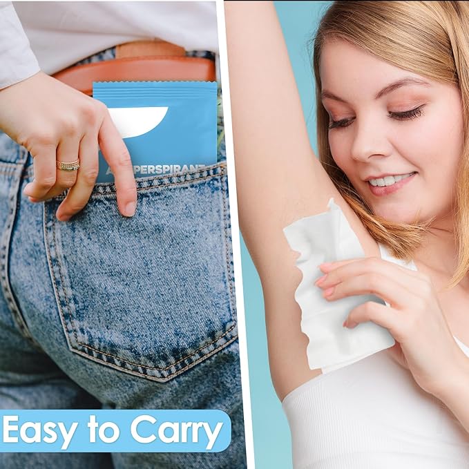 Timgle 300 Pcs Deodorant Wipes Antiperspirant Wipes Bulk Individually Wrapped Cleansing and Refreshing Scent Travel Anti Sweat for Adult Women Men Face Underarm Body Deodorizing Homeless (Blue)