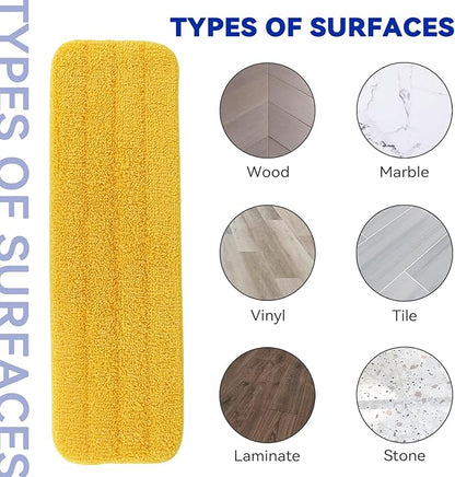 Replacement Mop Pads Fit for Rubbermaid Commercial 18" and 17" Mop - 10 Pack Wet & Dry Commercial Cleaning Reusable Refills Fit for Any Microfiber Flat System 18" and 17" (Colourful)