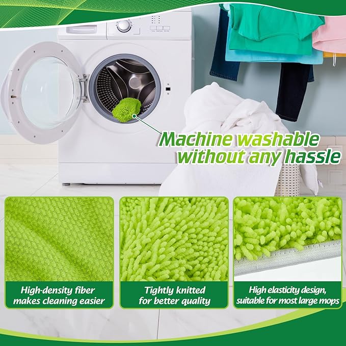 Toulite 2 Pcs Reusable Mop Refill Pads Replacement Compatible with Most XL Sweeper 17" x 5" Microfiber Mops Head Floor Cleaning Supplies (Handle is Not Included)