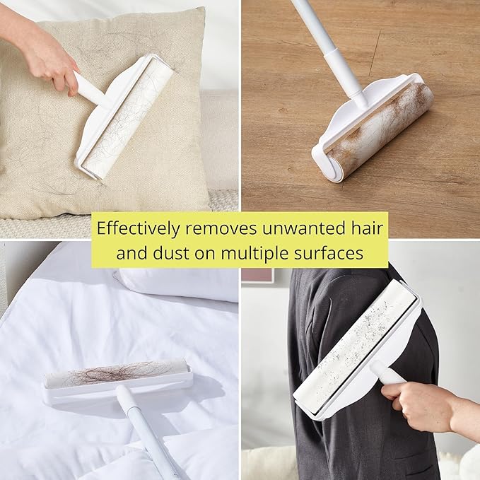 True & Tidy® True Clean Mop and Bucket System, Includes Square Spin, Dual Compartment Mop Bucket and 2 Thick Machine Washable Pads New Upgraded with Side Brush with StickyPro XL Lint Roller
