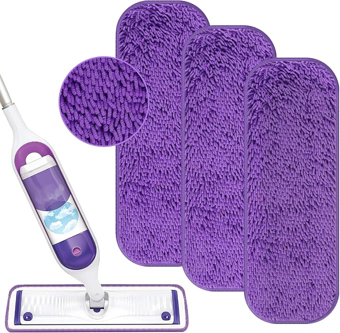 Reusable Power Mop Refill Pads for Swiffer Power Mop Starter Kit - Swifter Powermop Pads Refills - Multi-Surface & Wood Mopping Pad Refil for Floor Cleaning - Washable Microfiber Pad, 3 Pack