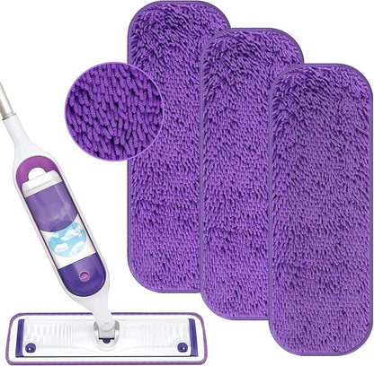 Reusable Power Mop Refill Pads for Swiffer Power Mop Starter Kit - Swifter Powermop Pads Refills - Multi-Surface & Wood Mopping Pad Refil for Floor Cleaning - Washable Microfiber Pad, 3 Pack