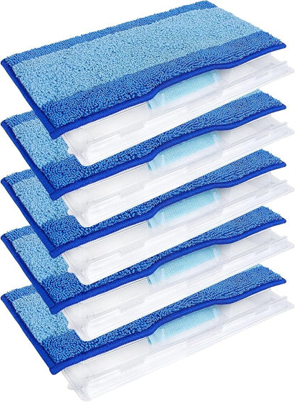 KEEPOW 5 Pack Compatible with Shark Vac Mop Pads Refills, Reusable Mop Pads Compatible with Shark Mop Pads VM252 VM251 VM250 VM200 VMP30