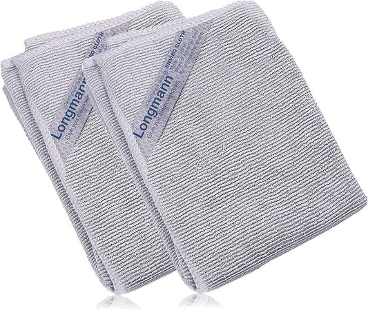 Longmann Window Cleaning Cloth, Glass Cloth, Cleaning Cloth, Streaks Schatches Free (Grey 2 Pack)