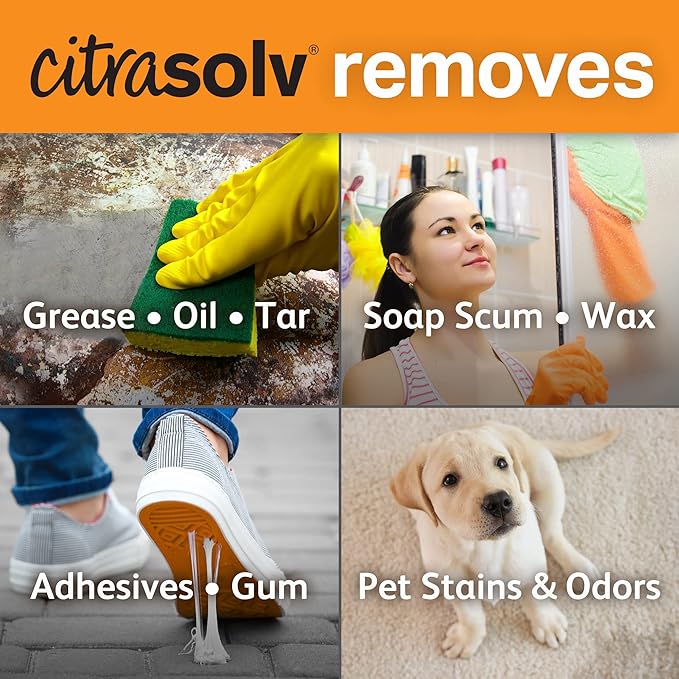 Citra Solv Concentrated Cleaner & Degreaser - Valencia Orange 32 Fl Oz, Effective, Versatile Cleaning Solution, Natural Ingredients, Biodegradable