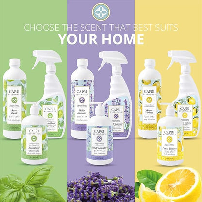 Lemon Verbena All Purpose Cleaner Spray – Essential Oils Surface & Glass Cleaner – Lemon Scented Household Cleaning Supplies – Natural Cleaning Products (23 oz)