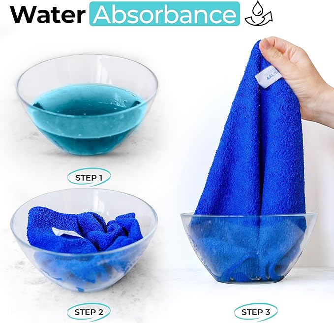 Microfiber Cleaning Cloth - Pack of 12 (12.5"x12.5") Multi Color, Non-Abrasive, Ultra-Absorbent, Lint-Free Towels for Cars, Reusable Cleaning Rags