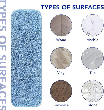 Replacement Mop Pads Fit for Rubbermaid Commercial 18" and 17" Mop - 10 Pack Wet & Dry Commercial Cleaning Reusable Refills Fit for Any Flat System 17 and 18 Inch