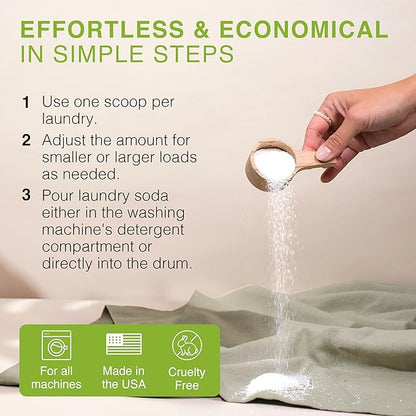Good Natured Brand | Natural Laundry Detergent Powder | Washing Soda for Laundry | Tough Stain Remover | Hypoallergenic, Safe for Sensitive Skin | Eco-friendly | Peppermint | 47oz 94 Loads