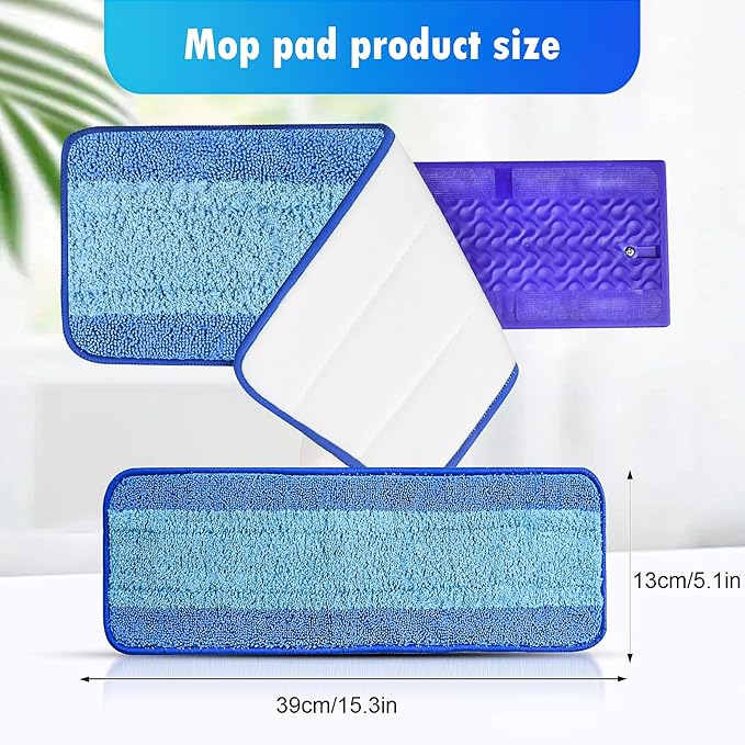 4 Pack Reusable Pads Refills for Swiffer Power Mop, Power Mop Refills for Swiffer PowerMop, Cleaning Stubborn Debris from Wooden Floors