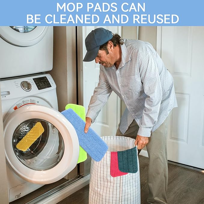 Mop Head Replacement for Libman Freedom Spray Mop - Washable Reusable Wet & Dry Cleaning - Microfiber Spray Mop Pads Refill for Multi-Surface Floor -7 Pack (Colorful)