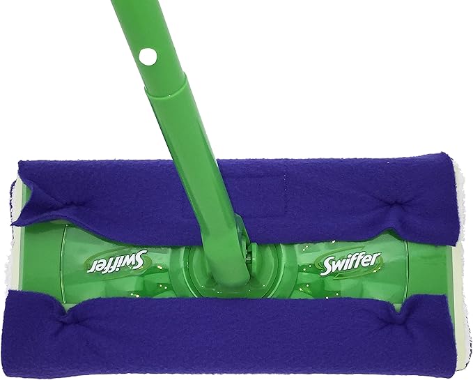 Wet Mop Pads for Sweeper - 2 Sided Fleece & Terry Cloth - Washable Reusable by Xanitize (4-Pack) (Standard, Purple, Blue, Green, Pink)