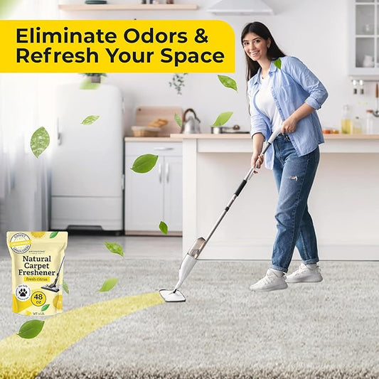 Aromasong Carpet Deodorizer - 100% Natural Carpet Freshener Powder - Safe For Pets - Carpet Powder For Vacuuming - Upholstery Deodorizer - Effective Pet Odor Eliminator For Strong Odor & Pet Urine