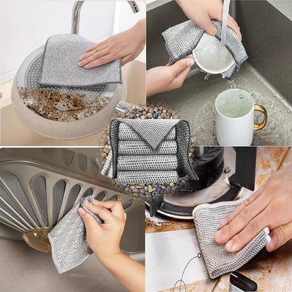 Bamboo Microfiber Cleaning Cloth-8Pcs Kitchen Wash Cloths,Wood Fiber Window Glass Rags,Micro Fiber Cloth for Cleaning Suitable for Dishes,Car Towel Rag Made From Baby Washcloths Material (silver)