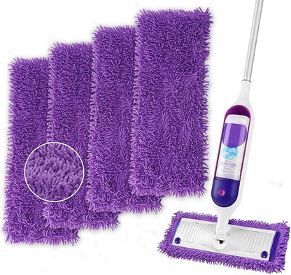 Reusable Power Mop Refills Pads Compatible with Swiffer Power Mop - Power Mop Pads Refill - Washable Microfiber Pads for Multi-Surface Floor Cleaning, 4 Pack