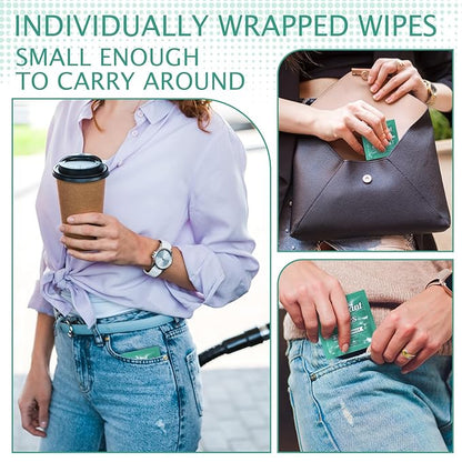 Timgle 100 Pcs Travel Deodorant Wipes Individually Wrapped Armpit Antiperspirant Deodorant Sweat Body Wipes for Women Men Teens Sports Travel Cleanse Skin and Underarm Excessive Sweating (Jasmine)