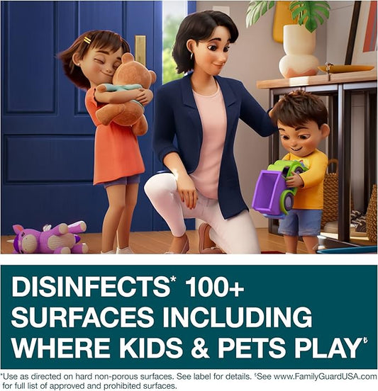 FAMILYGUARD Brand Disinfectant Spray Aerosol, Antibacterial & Sanitizing Spray, Use on 100+ surfaces including where kids & pets play, Fresh Scent, 17.5 oz (Pack of 2)