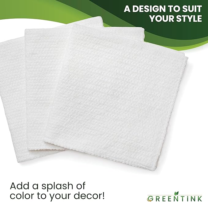 Eco-Friendly Reusable Dish Cloth Set – 24-Pk Multipurpose Kitchen Cleaning Cloth Made from Recycled Materials – Absorbent, Dish Towels & Non-Scratch Cleaning Rags, 12x12 in.