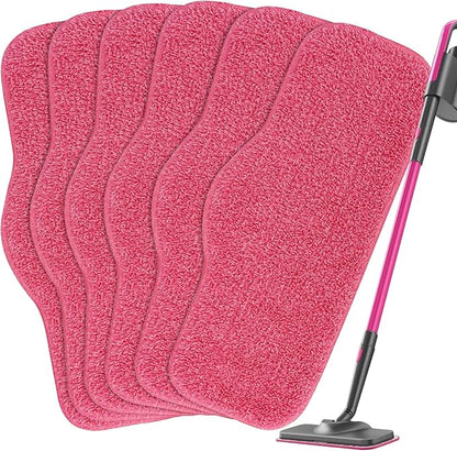 BeiLan Microfiber Steam Mop Pads Compatible with Schenley Steam Mop Cleaner - 6 Pack Washable and Reusable Replacement Mop Pads Accessories - Also Fit for swiffer wet jet