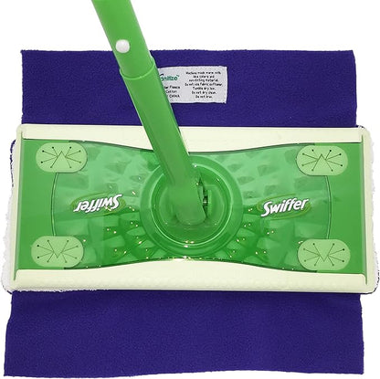 Wet Mop Pads for Sweeper - 2 Sided Fleece & Terry Cloth - Washable Reusable by Xanitize (4-Pack) (Standard, Purple, Blue, Green, Pink)