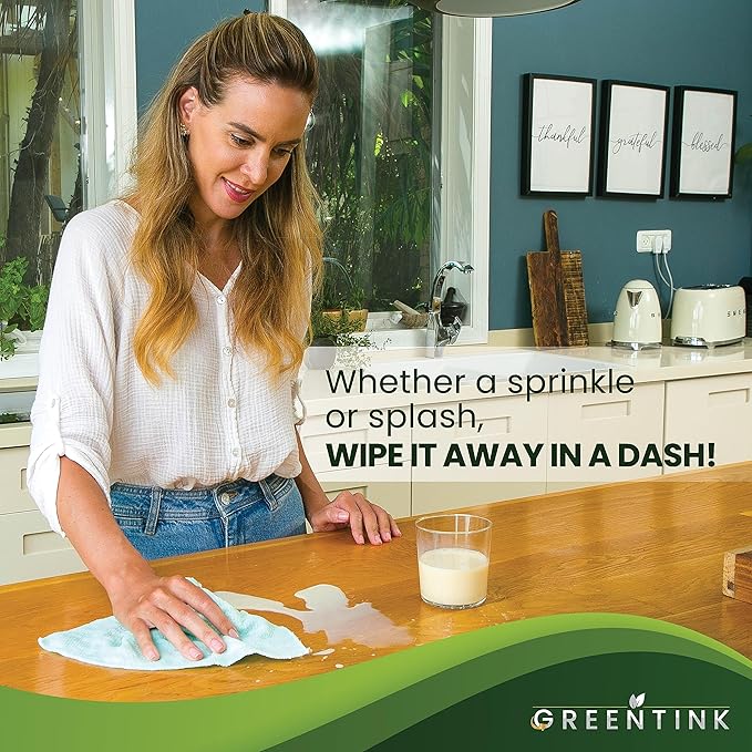 Eco-Friendly Reusable Dish Cloth Set – 24-Pk Multipurpose Kitchen Cleaning Cloth Made from Recycled Materials – Absorbent, Dish Towels & Non-Scratch Cleaning Rags, 12x12 in.