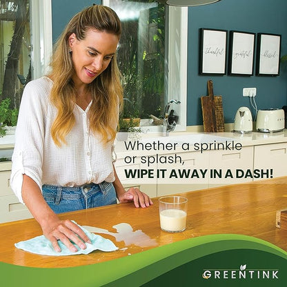 Eco-Friendly Reusable Dish Cloth Set – 24-Pk Multipurpose Kitchen Cleaning Cloth Made from Recycled Materials – Absorbent, Dish Towels & Non-Scratch Cleaning Rags, 12x12 in.