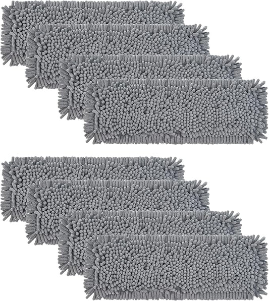True & Tidy MP-180 Chenille Mop Pad Replacement Set for SWEEP-180 Heavy Duty Wet and Dry Sweeper Mop, Machine Washable up to 100x (8)