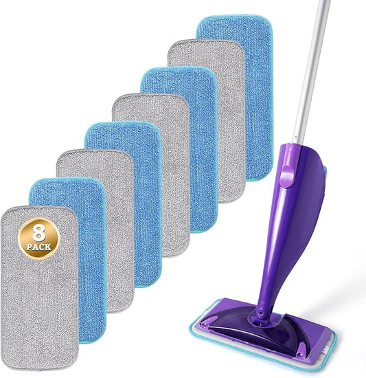 Microfiber Mop Pads Compatible with WetJet, Reusable Wet and Dry Pads Mop Refill for Floor Cleaning, 11.6" Wet Dry Pads Use for Hard Wood Floor(8 Pack)