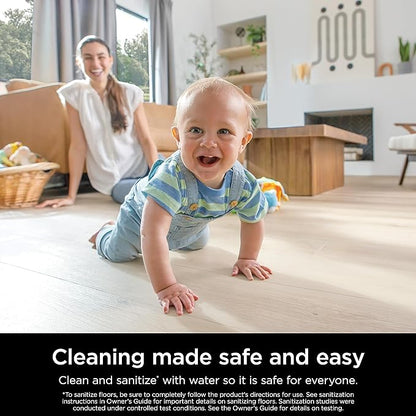 Shark S1000 Steam Mop with 2 Dirt Grip Pads, Lightweight, Safe for all Sealed Hard Floors like Tile, Hardwood, Stone, Laminate, Vinyl & More, Machine Washable, Removable Water Tank, White/Seafoam