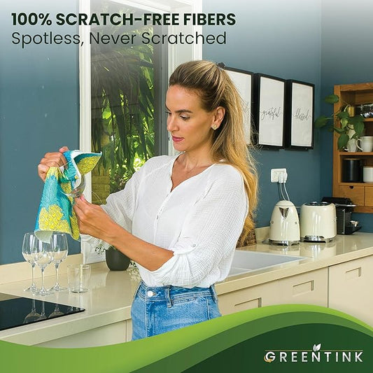Eco-Friendly Reusable Dish Cloth Set – 10-Pk Multipurpose Kitchen Cleaning Cloth Made from Recycled Materials – Absorbent Dish Towels & Non-Scratch Cleaning Rags, 12x12 in.