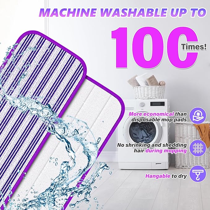 Reusable Mop Pads Refills for Swiffer PowerMop - Microfiber Wet Pads Refill Spray Mop Reusable Pads for Swiffer Mop, Also can be Disposable Power Mop Pads Refills for Multi-Surface Cleaning, 24PCS