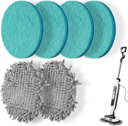 6 Packs Steam&Scrub Mop Pads Replacement Power Pads Compatible with Shark,S8201 S8001 S7001 S7201 S7000AMZ S7000 S7005 S7020 S7001C Dirt Grip Scrub Adsorb Washable Pad