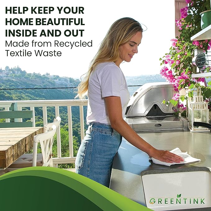 Eco-Friendly Reusable Dish Cloth Set – 24-Pk Multipurpose Kitchen Cleaning Cloth Made from Recycled Materials – Absorbent, Dish Towels & Non-Scratch Cleaning Rags, 12x12 in.