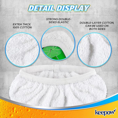 KEEPOW Reusable Wet Pads for Swiffer Sweeper Mop, Dry Sweeping Cloths, Washable Duster Mopping Refills for Wet & Dry Floor Cleaning, 100% Cotton, 6 Pack (Mop is Not Included)