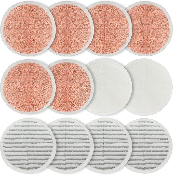 Spinwave Replacement Pads for Bissell Spinwave Mop 20399 23157 23159 2039A 2124A 20393 2039T 2039W 20391 20395 2307 2315A Hard Floor Mop Refill Heavy Scrub Pad- Part #1611297 & 1611298 (6+4+2)