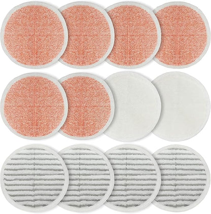 Spinwave Replacement Pads for Bissell Spinwave Mop 20399 23157 23159 2039A 2124A 20393 2039T 2039W 20391 20395 2307 2315A Hard Floor Mop Refill Heavy Scrub Pad- Part #1611297 & 1611298 (6+4+2)