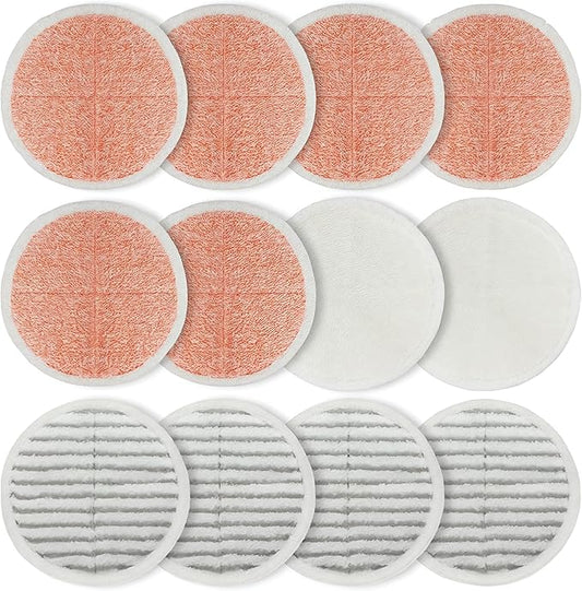 Spinwave Replacement Pads for Bissell Spinwave Mop 20399 23157 23159 2039A 2124A 20393 2039T 2039W 20391 20395 2307 2315A Hard Floor Mop Refill Heavy Scrub Pad- Part #1611297 & 1611298 (6+4+2)