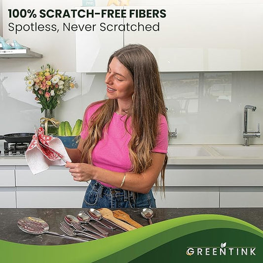 Eco-Friendly Reusable Dish Cloth Set – 24-Pk Multipurpose Kitchen Cleaning Cloth Made from Recycled Materials – Absorbent, Dish Towels & Non-Scratch Cleaning Rags, 12x12 in.