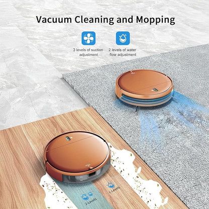 Robot Vacuum and Mop Combo, 2 in 1 Mopping Robot Vacuum Cleaner with Schedule, Wi-Fi/Voice/App, Strong Suction, Easy of Use, Self-Charging Robotic Vacuum, Slim, Ideal for Hard Floor, Pet Hair, Carpet
