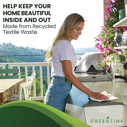 Eco-Friendly Reusable Dish Cloth Set – 10-Pk Multipurpose Kitchen Cleaning Cloth Made from Recycled Materials – Absorbent, Dish Towels & Non-Scratch Cleaning Rags, 12x12 in.