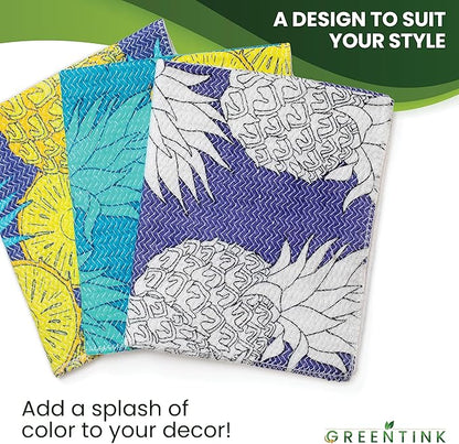 Eco-Friendly Reusable Dish Cloth Set – 24-Pk Multipurpose Kitchen Cleaning Cloth Made from Recycled Materials – Absorbent, Dish Towels & Non-Scratch Cleaning Rags, 12x12 in.