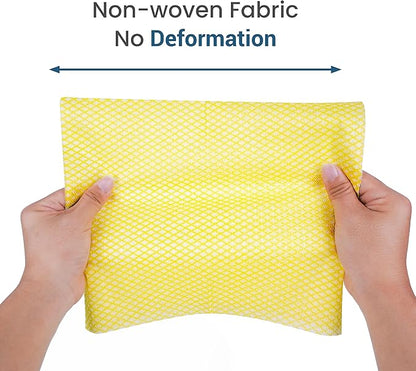 SCRUBIT Reusable Cleaning Wipes, Handy Wipes for Kitchen and Office - Dish Cloths for Washing Dishes - Multi Purpose Disposable Cleaning Towels (12 x 20 in) 72 Pack (Yellow)