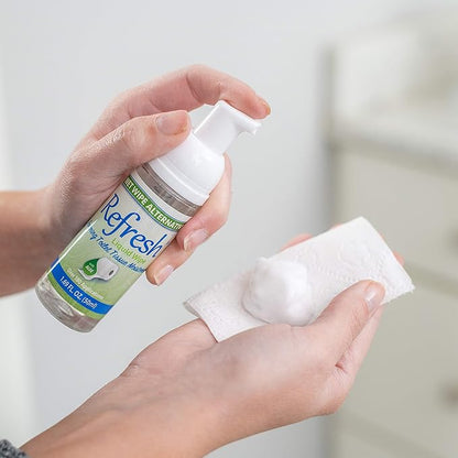 Refresh Liquid Wipe: Toilet Paper Foam. Eco-Friendly Flushable Wet Wipe Alternative. Cleanses and Soothes with Witch Hazel and Aloe. Plumbing and Septic Safe. 50ml (1.69 Fl Oz) – 3 Pack.…